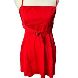 Americans cherry red tomato girl spaghetti strap mini dress